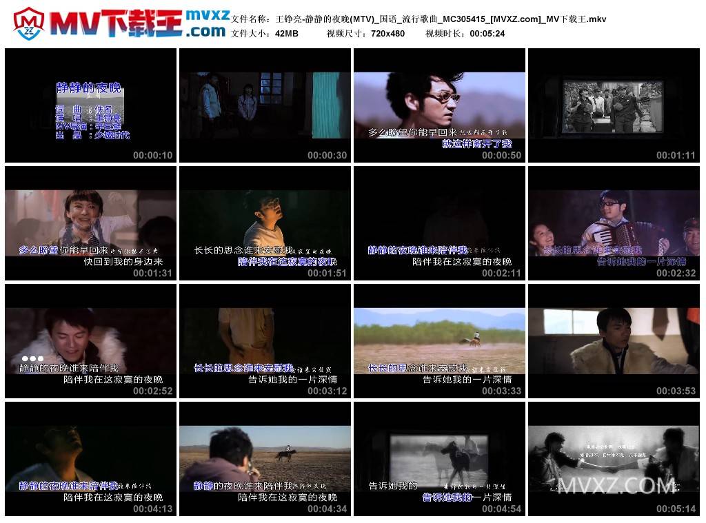 王铮亮-静静的夜晚(MTV)_国语_流行歌曲_MC305415